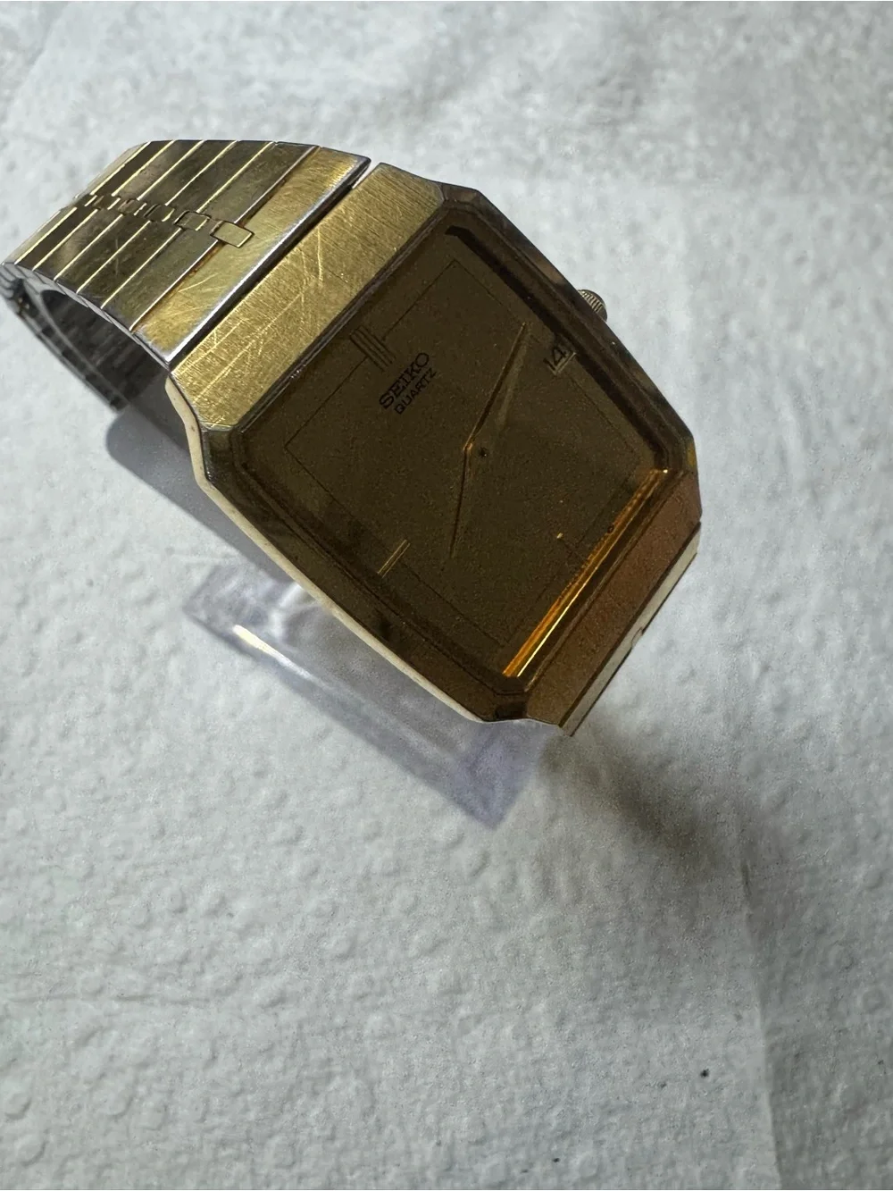 Seiko Gold Tone Rectangular Quartz Watch